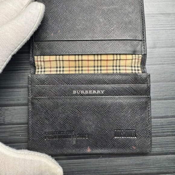 Burberry Leather Nova Check Card Holder on SALE | Saks OFF 5TH Burberry Black Nova Check Card Holder